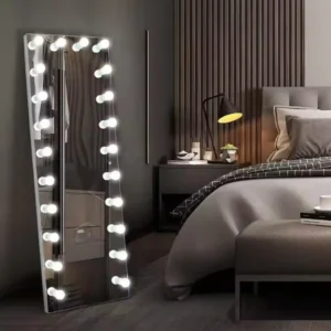 Full-Body Beauty Mirror with Anti-Glare Bulb