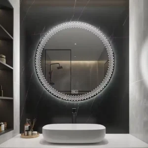 Round LED Smart Bathroom Mirror Wall-Mounted Anti-Fog