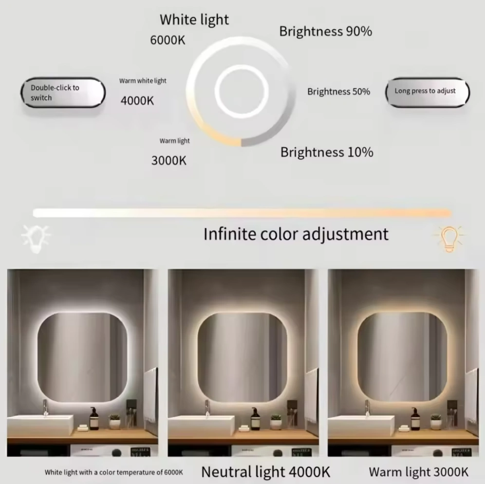 LED Bathroom Mirror Waterproof Glass - Image 4