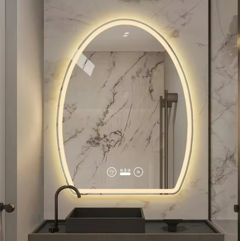 Oval LED Bathroom Mirror Contemporary Anti-Glare Natural Light - Image 3