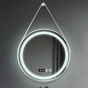Circular LED Mirror with Modern Design Featuring Ring-Shaped