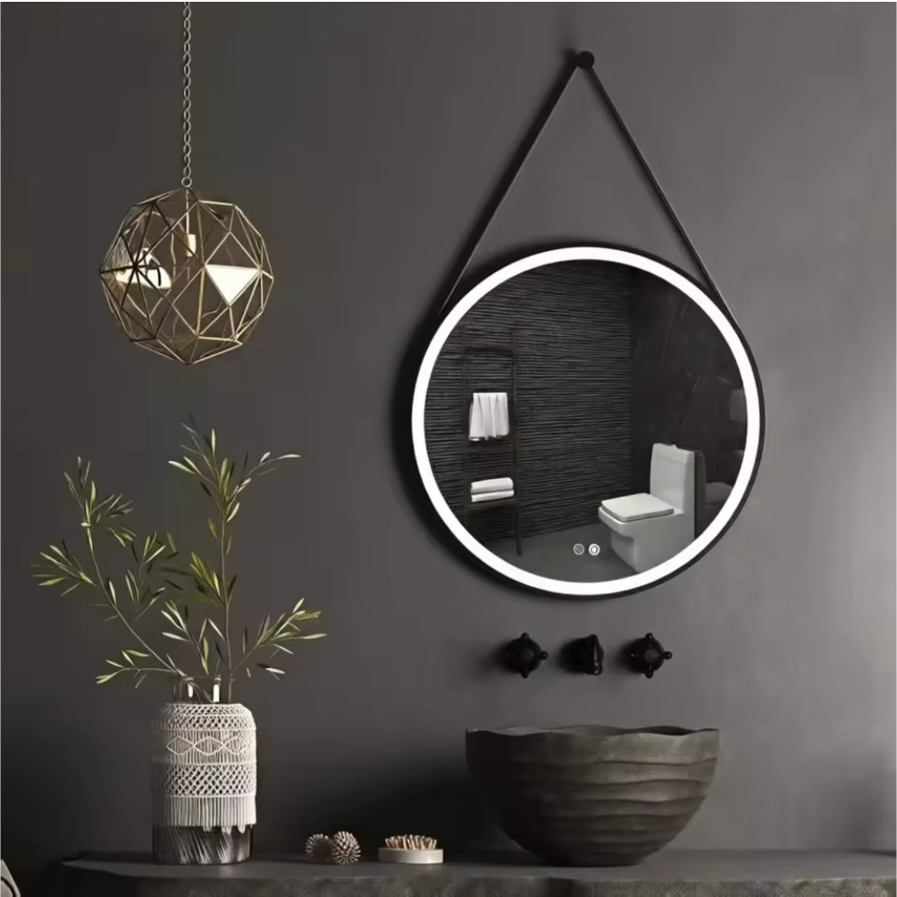 Circular LED Mirror with Modern Design Featuring Ring-Shaped - Image 4